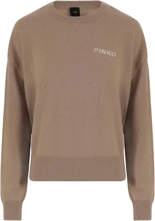Pinko Multicolour Knit Sweater with Bird Graphic and Logo Detail