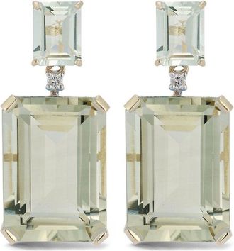 Mateo Bijoux 14kt yellow gold amethyst and diamond drop earrings - women - 14kt Yellow Gold/Amethyst/Diamond - One Size