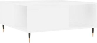 vidaXL Mesa de centro madera contrachapada blanco 80x80x36,5 cm vidaXL