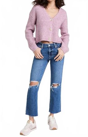 Paige Noella Mid Rise Straight Leg Jeans In Sledge Destructed