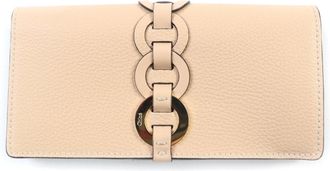 Chlo&eacute; Beige Leather Long Wallet (Bi-Fold) (Pre-Owned)
