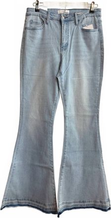 Flying Monkey Womens Super Flare Leg Jeans In Blue