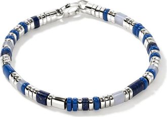 John Hardy sterling silver lapis lazuli and agate bracelet - unisex - Lapis Lazuli/Sterling Silver/Agate - L