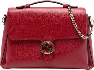 Gucci Pre-owned Gucci Medium Dollar Calf Interlocking G Satchel Ladies HI6SVNTKT5P9NQNR