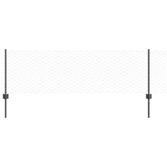 Berkfield Home Fence Posts 11 pcs U-Channel Grey 60 cm Steel, Hexagon Fence Grey