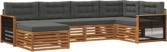 vidaXL Conjunto De Sof&aacute;s De Exterior 6 Uds. Natural Y Antracita Vidaxl
