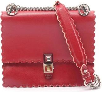 Fendi Pre-owned Shoulder Bags, female, Red, Size: ONE SIZE Pre-owned Leather Shoulder Bag