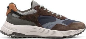 Hogan Hyperlight panelled suede sneakers - men - Fabric/Calf Suede/Rubber/Fabric/Calf Leather - 6 - Brown
