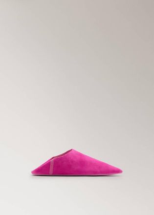 Mango Zoccoli pelle dettaglio cucitura fucsia - Donna - 36 - MANGO