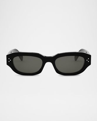 Celine Men & apos;s 3 Dots Acetate Rectangle Sunglasses