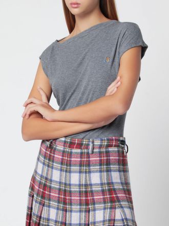 Vivienne Westwood Asymmetric Orb Logo Slim Fit Top in Organic Cotton