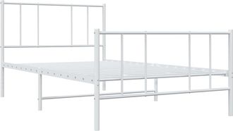 vidaXL Estructura Cama Sin Colch&oacute;n Con Estribo Metal Blanco 100x200 Cm Vidaxl