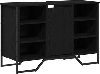 vidaXL Vidaxl - Armario para lavabo Roble negro 91x35x60 cm Madera de calidad