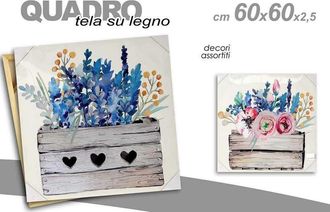 Trade Shop Trade Shop - Quadro Quadretto Decorativo 60x60x2,5cm Tela Su Legno Deluxe Decori Ass. 730566