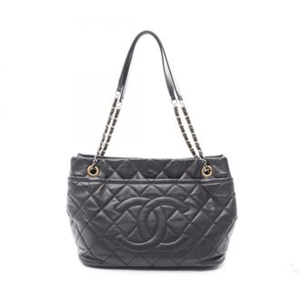 Chanel Black Grained Calfskin Handbag Tote Bag (Pre-Owned)