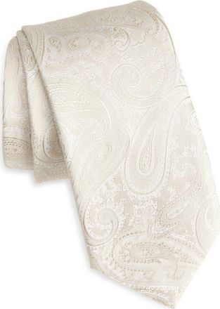 BOSS Ivory Paisley Jacquard Silk Blend Tie in Natural at Nordstrom