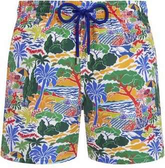 Vilebrequin Men Swim Shorts Seaside Life in White at Nordstrom, Size Xx-Large