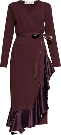 Lanvin wraparound midi dress - women - Spandex/Elastane/Viscose/Polyamide - 40 - Red