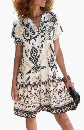 Lascana Womens Flounce Hem Shift Dress in Sand Khaki at Nordstrom, Size 6