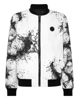 Plein Sport Bomber Splash Men in White at Nordstrom, Size Xxx-Large Eu