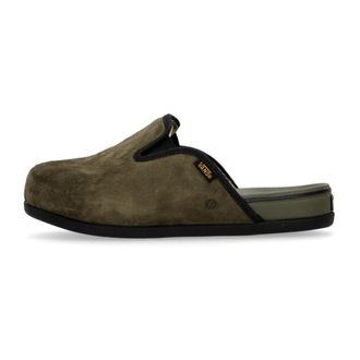 Vans Mules, female, Green, Size: 8 1/2 US Harbor Mule Olive/Black Suede Slip-On