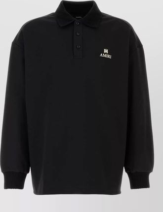 Amiri polyester polo shirt featuring ribbed cuffs