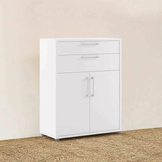 Dmora Aparador Jemima, Buf&eacute; De Sal&oacute;n, Aparador De Sal&oacute;n, Despensa De Cocina, 89x40 H113 Cm, Blanco - Dmora