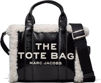 Marc Jacobs small The Crinkle Leather Tote bag - women - Calf Leather/Sheep Skin/Shearling - OS - Black