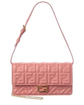 Fendi Fendi Baguette Ff Leather Wallet On Chain