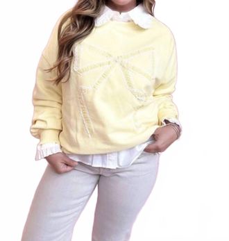 Peach Love California Bow Sweatshirt In Butter Yellow