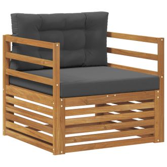 vidaXL Sof&aacute; De Exterior Madera De Acacia S&oacute;lida Y Poli&eacute;ster Vidaxl