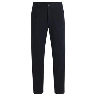 HUGO BOSS Hugo, Chinos, male, Blue, Size: L Cotton Trousers with Pinces