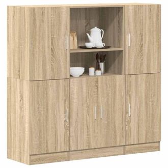 Berkfield Home 3 Piece Kitchen Cabinet Set Sonoma Oak Engineered Wood in Light Oak
