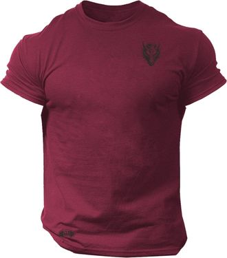 Generic Dragon Head T Shirt Small Gym Monster Clothing Bodybuilding Training Workout Exercise Boxing MMA Top (UK, Alpha, XL, Regular, Regular, Maroon (Black P