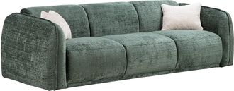 Vente-Unique Sof&aacute; de 3 plazas en chenilla verde JUNETI