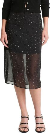 Vince Sheer Dot Silk-Blend Straight Skirt