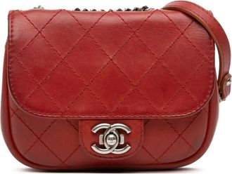 Chanel 2014-2015 Paris Dallas Goatskin Wild Stitch Flap crossbody bag - women - Goat Skin - One Size - Red