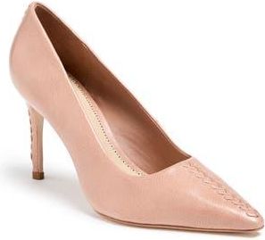 Cinq &agrave; Sept Giselle Whipstitch Pointed Toe Pump in Light Russet at Nordstrom Rack, Size 8.5Us / 38.5Eu