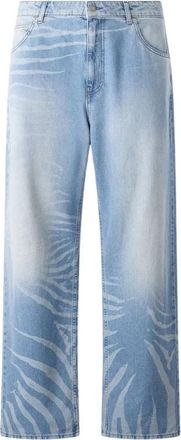 Roberto Cavalli Zebra Design Denim Jeans - Heren - Regular Fit Jeans - Blauw - W34 - Denim - Jeans
