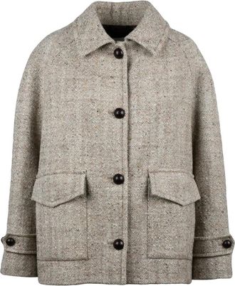 Circolo 1901 Jassen, Dames, Beige, S, Wol, Raglan Jas