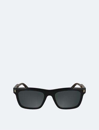 Calvin Klein Mens Modified Rectangle Sunglasses - Black