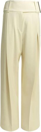 Sportmax Pantalones Anchos de Cintura Alta - Trousers - Mujer - Blanco - S