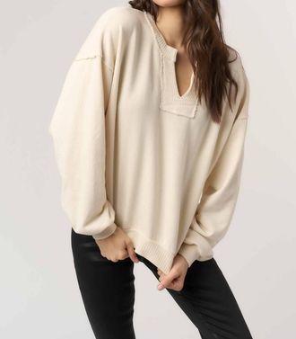 Bloomingdale's Tahlia Notch Neck Sweatshirt In Cream