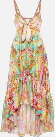 Camilla Printed ruffled silk midi dress