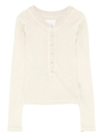 Citizens Of Humanity Geribbelde top met knopen - Beige