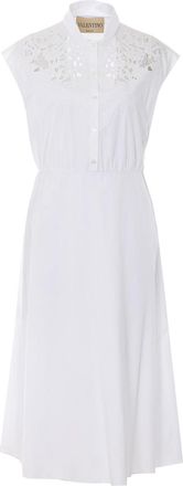 Valentino Garavani White Embroidered Midi Dress