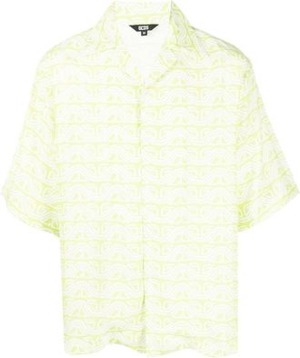 GCDS printed short-sleeve shirt - men - Viscose - S - Green