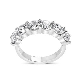 House of Brilliance 14K White Gold 3.0 Cttw Lab-Grown Diamond Shared Prong 6 Stone Band Ring (G-H Color, VS2-SI1 Clarity)