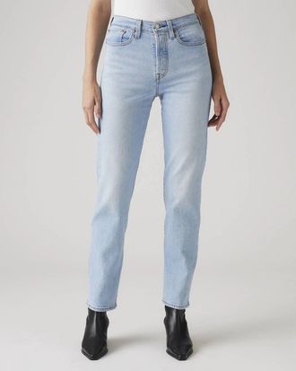 Levi's Wedgie Jeans Womens Blue Denim Cotton Straight Leg Ankle JAX2164