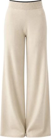 Pinko Palazzo Broek - Dames - Wijde Broeken - Beige - XS - Wol - Broeken